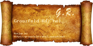 Groszfeld Ráhel névjegykártya